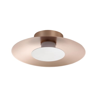 Luma LED Flush Mount - 12" in French Gold with Sand Nickel Shade