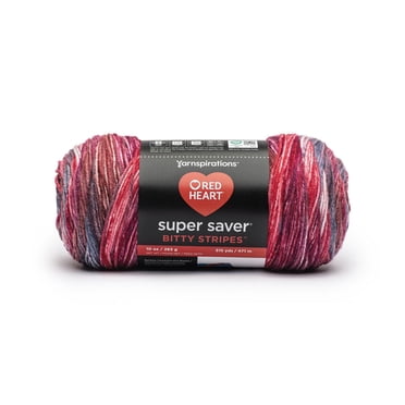 Red Heart® Super Saver® Bitty Stripes™ Fil, Acrylique #4 Moyen, 10oz/283g, 515yd