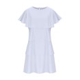 thumbnail image 4 of Gspmoly Robes d'Été pour Femmes, Robe Décontractée Unie à Col Châle pour Femmes, Robe à Col Rond, Robes de Cocktail pour Femmes Économies, 4 of 6