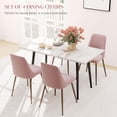 thumbnail image 4 of HOMCOM Ensemble de 4 Chaises de Salle à Manger, Chaise d'Appoint en Velours, Rose, 4 of 10