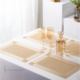 thumbnail image 5 of Oleegame 1PC Placemat 4pcs Frame Western Placemat Pvc Heat Insulation Mat Rectangular Simple Table Mat Household Leave In Plate Mat Gold, 5 of 5