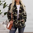 thumbnail image 2 of Pompotops Winter Warm Cardigan For Women Lapel Overcoat Fleece Open Front Coat With Pockets Printing Outerwear, 2 of 6