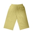 thumbnail image 4 of AherBiu Summer Shorts for Women Cotton Linen High Waisted Drawstring Lightweight Knee Length Shorts, 4 of 7