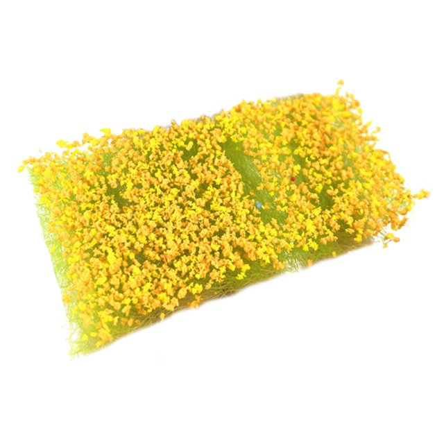 Yinanstore Modèle de Nid d'Herbe Simulation Décoration de Pelouse Modèle de Terrain Fait Main Herbe Artificielle pour Aménagement Chemin de Fer Terrain de Jeu orange Jaune