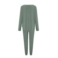 thumbnail image 4 of AherBiu Ensembles de Détente pour Femmes Manches Longues Pyjamas 2 Pcs Tenues Hauts à Encolure Dégagée Pantalons Vêtements de Nuit, 4 of 6