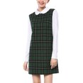 thumbnail image 1 of INSPIRE CHIC Women's Peter Pan Collar Long Sleeve Check Shift Dress, 1 of 1