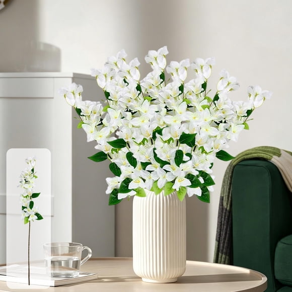 Artificial Bougainvillea Flower Sprays for Home Wedding Decor | Bendable Faux Plants Stems for Ceiling Arch Aisle Vase Arrangements | Indoor Outdoor Greenery Ornaments