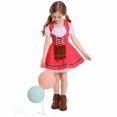 thumbnail image 2 of Huvoen Robe de Bal à Manches Courtes pour Filles, Col Rond, Smockée, à Nouer, Ligne A, Volants, Fluide, Évasée, Halloween, Robe de Soubrette, Roses, TG, 2 of 7