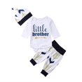 thumbnail image 2 of Newborn Baby Boys Brother Romper Pants Hat Infant Outfits Set Clothes, 2 of 4