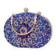 thumbnail image 4 of Sac Pochette de Soirée pour Femme avec Strass et Perles, Pochette, Sac à Main de Mariage Bleu, 4 of 8