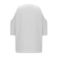 thumbnail image 4 of Liquidation! Hauts Grande Taille pour Femmes, Blouse à Manches Courtes d'Été pour Femmes, Mode Féminine Manches Courtes Col Rond Ample Épaules Dénudées Blouse, 4 of 5