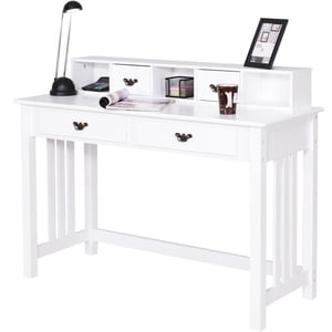 Costway Bureau de rédaction Bureau d'informatique du bureau à domicile blanc 4 Tiroir blanc