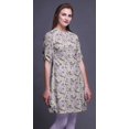 thumbnail image 2 of Bimba Kurti à Manches Retroussables pour Femmes, Col Mandarin Imprimé, Hauts de Kurti Courts, 2 of 6