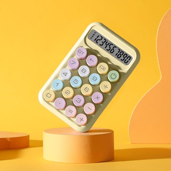 COFEST Calculatrice Scientifique Mini à 10 Chiffres avec Affichage Clair, Conception Antidérapante et Boîtier ABS Portable - Idéale pour l'Usage Quotidien des Étudiants Jaune