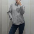 thumbnail image 4 of Pompotops Femmes Sales Manches Longues Tour-vers le Bas Col Patchwork Pull T-Shirt Chemisier Tops, 4 of 9