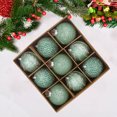 thumbnail image 4 of Meitianfacai 8cm Christmas Balls 9pcs Set Christmas Balls Sequins Lace Christmas Decoration Balls Christmas Gift Balls Christmas Tree Decoration, Green, 4 of 6