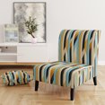 thumbnail image 2 of Designart "Chic Urban Stripes II" Yellow Striped Upholstered Accent Chair - Modern Arm Chair For Living Room, 2 of 7