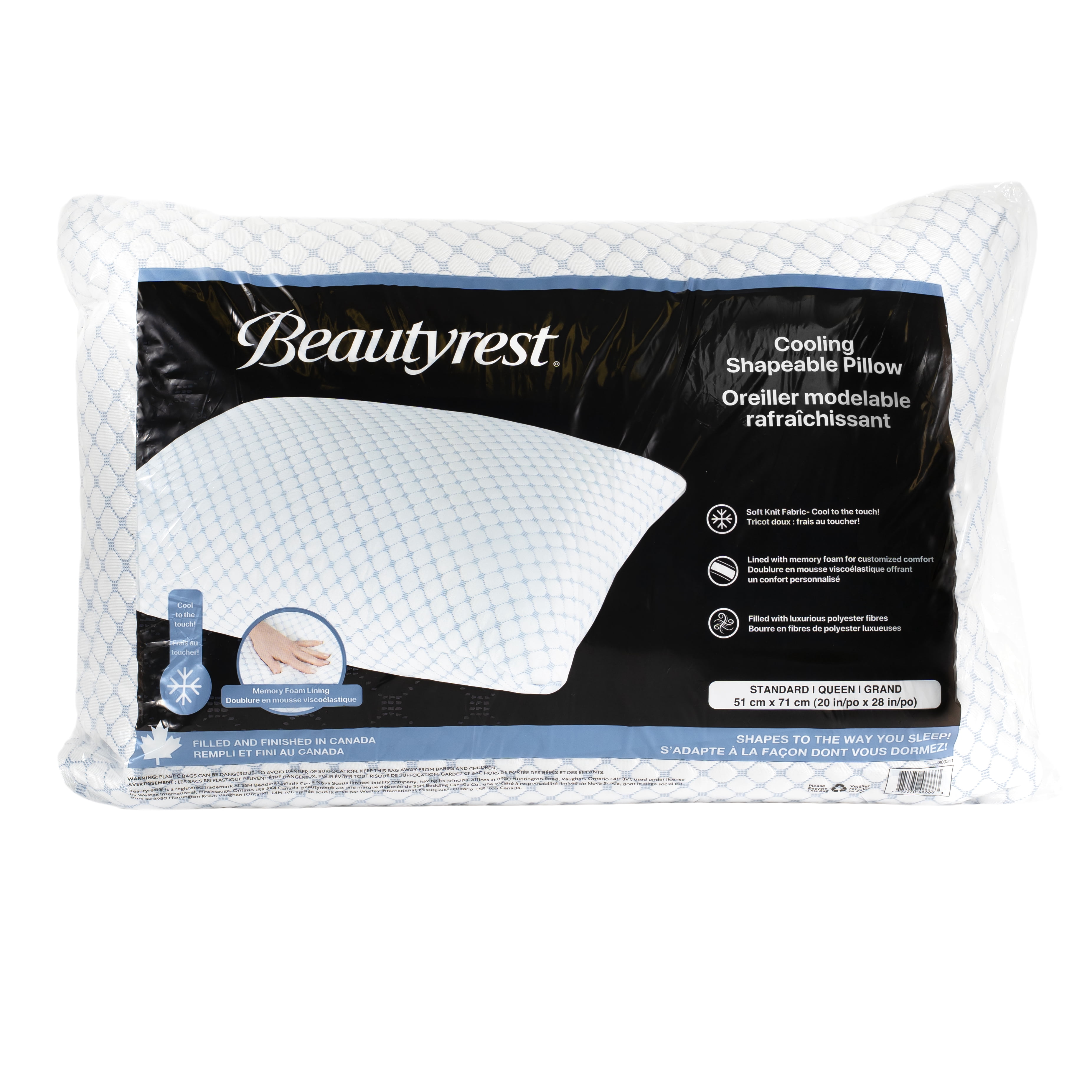 Beautyrest Cooling Memory Foam Standard/Queen Pillow