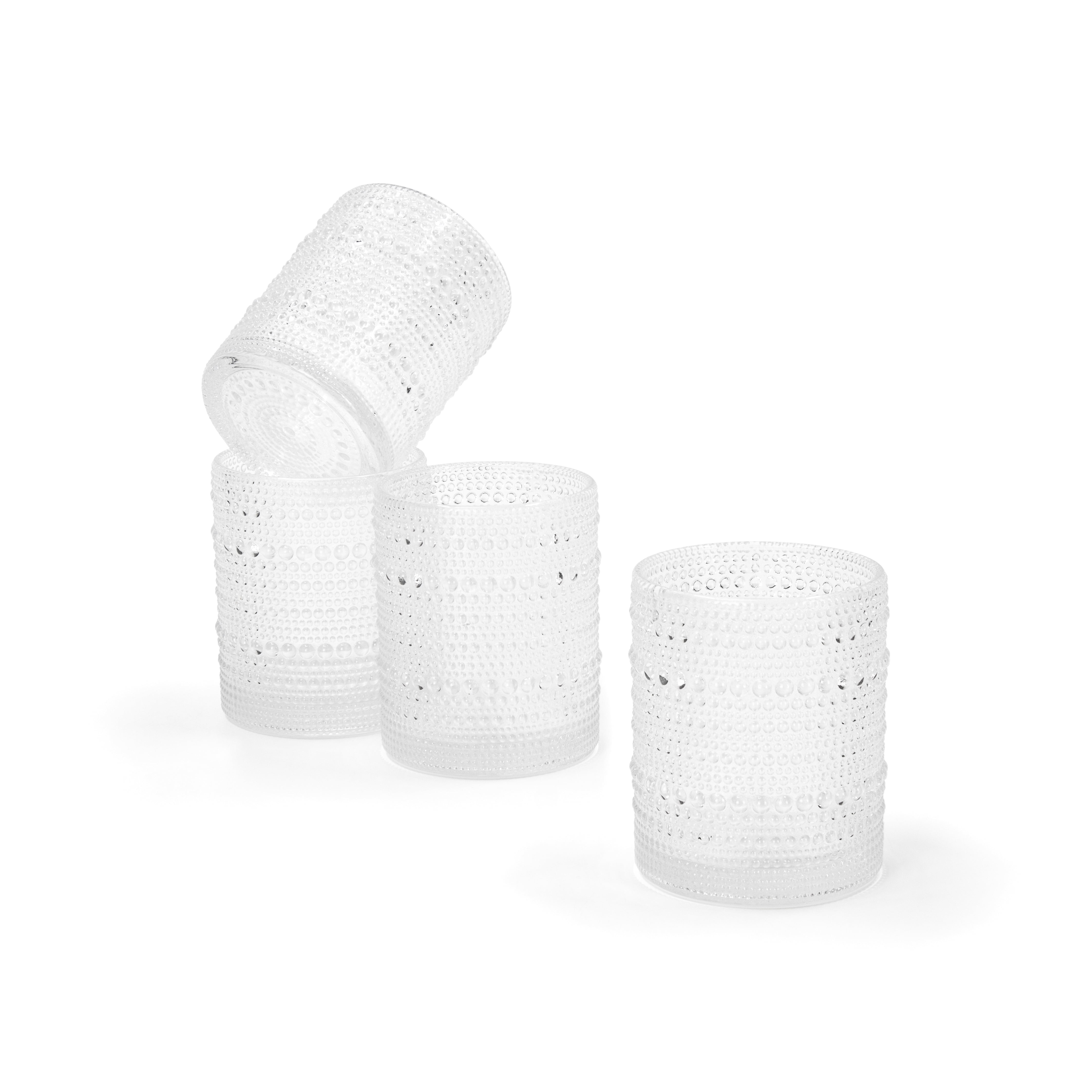 Sabatier 4 pack Soda Lime Hobnail DOF Glass 340ml Clear