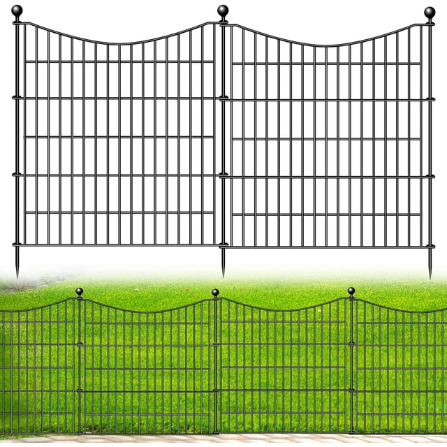 Panels Decorative Garden Fence with Gate Dog Fence Outdoor for Yard Animal Barrier Fence No Dig Rustproof Metal Garden Edging Fence and Borders Temporary Fenc