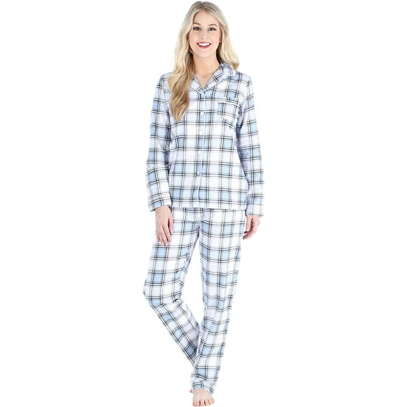 Sleepwear Womens Flannel Pajamas, Long 100% Cotton PJ Set