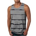 thumbnail image 1 of LSLJS Men's 3D Stripes Print Tank Tops Sleeveless Round Neck T-Shirt Beach Muscle Tank Tops, 1 of 4
