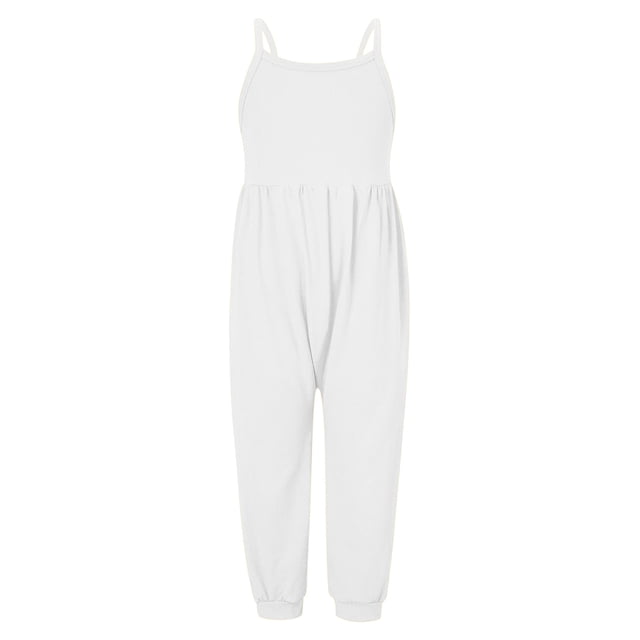 Girls Jumpsuit Sleeveless Rompers for Girls Spaghetti Strap Overalls with Side Pockets Cute Clothes for Girls 4T