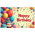 thumbnail image 2 of Colorful Balloons Birthday Celebration Backdrop Banner Happy Birthday Party Decorations Backdrop Photography Props Kids Party Supplies Birthday Decorations, 2 of 4
