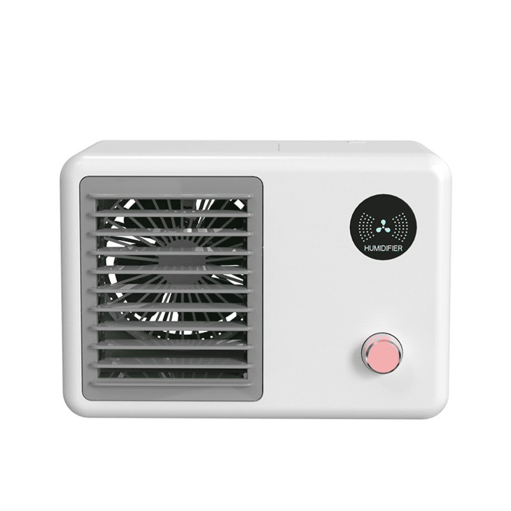 Personal Air Cooler  2000 mAh Cordless Portable Air Conditioner with 3 Speed Modes  Rechargeable Mini Air Conditioner Fan with 7 Colors Night Light for Car  Desktop  Office  Room (White)