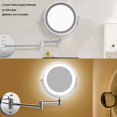 thumbnail image 4 of Professional Lighted Makeup Mirror, 10X 2-Sided Magnifying Vanity Mirror with LED Lights, Senior Pearl Nickel Cosmetic Mirror, 360 Rotation with USB Cable Operated, 4 of 7