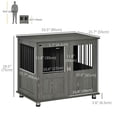 thumbnail image 3 of PawHut Meuble Cage pour Chien, Table d'Appoint pour Chenil pour Chiens Moyens, Gris, 3 of 10