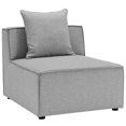 thumbnail image 1 of Modway Saybrook Fabric Upholstered Outdoor Patio Sofa Armless Chair in Gray, 1 of 7