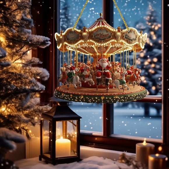Boovnll Christmas Tree Decorations, Santa Claus Carousel Decoration Festival Christmas Decoration, Christmas Decorations, Christmas Decor, Christmas Decorations Indoor