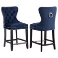 thumbnail image 1 of Avara 24" Tufted Velvet Counter Stool with Black Legs (Set of 2), 1 of 5