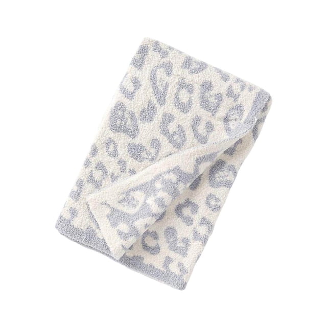 serony Throw Blanket Leopard Print Flannel Fleece Blankets Plush Sofa Blankets white 30x35in