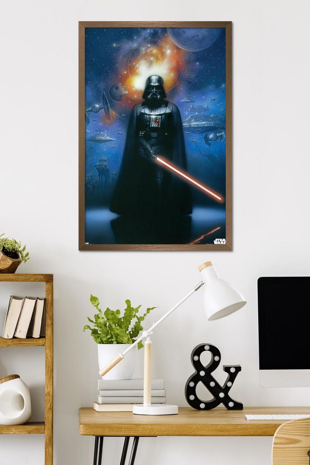 Star Wars: Saga - Vader in Space Wall Poster, 22.375" x 34" Framed
