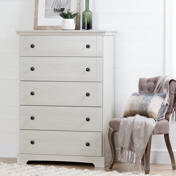 South Shore Avilla 5-Drawer Chest for Adult, in Winter Oak