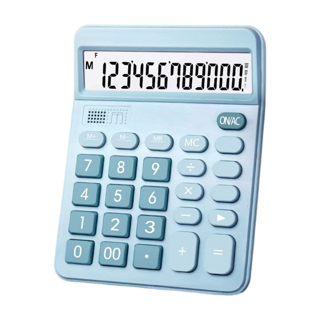 HHBEAUTY Premium Commercial 12-Digit Large Desktop Calculator, Voice Calculator, Battery and Solar Powered, Perfect for Home/Office Accounting Finance Use