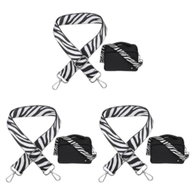 Maytalsory Sangle Réglable Bandoulière Anti-Rayures et Résistante aux Déchirures Remplacement Sangle de Sac à Main Noir et Blanc 3Ensemble