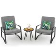thumbnail image 5 of Gymax Set of 3 Bistro Conversation Set DPC Tabletop Metal Cushioned Chairs Patio, 5 of 5