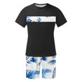 thumbnail image 4 of Weiqiqre Ensemble Décontracté 2 Pcs pour Homme, T-Shirt à Manches Courtes Graphique et Short de Survêtement à Taille à Cordon, 4 of 5