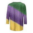 thumbnail image 4 of Penkiiy 2024 Blouse Mardi Gras Tops pour Femmes T-Shirt Quotidien Manches 3/4 Blouse Imprimé Masque Haut Carnaval Col Rond Chemise Décontractée S Multicolore, 4 of 5