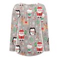 thumbnail image 5 of Hauts Mignons pour Femmes, Col Rond Décontracté, Manches Longues, Imprimé Noël, Tendance 2023 en Liquidation, 5 of 5