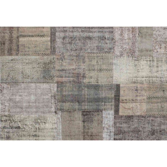 Ahgly Tapis d'Intérieur Rectangulaire Contemporain Patchwork Grès Brun, 9 Pieds x 12 Pieds