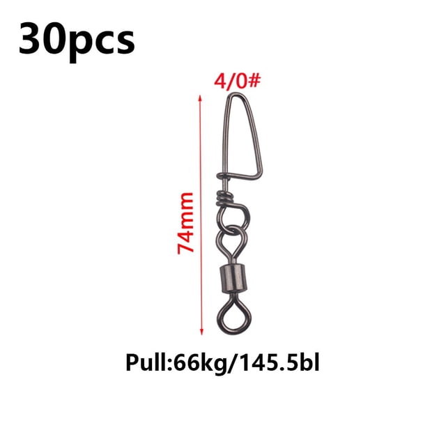 30 Pack Ball Bearing Fishing Swivels Snap Coastlock Fishing Line Connector Stainless Steel Fishing Swivels Fish Tackle Tools