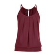 thumbnail image 1 of Débardeur Camisole Femme Été Tendance Col Ample Sans Manches Décontracté Basique Rouge Vin TG, 1 of 4