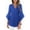Blue, variant on BLVB Womens 3/4 Ruffle Sleeve Tops Dressy Casual Blouse Chiffon V Neck Evening Party Night out Wedding Cocktail Shirt