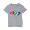 thumbnail image 2 of LSLJS T-shirt en Coton pour Garçons et Filles, Mode Mignon Col Rond Imprimé Tee Manches Courtes, Vêtements d'Été pour Filles, 2 of 5