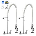 thumbnail image 2 of Aquaterior Lot de 2 Pulvérisateurs Muraux 41 Pouces pour Cuisine Commerciale Pré-Rinçage Robinet Pivotant Rétractable pour Évier 2/3 Compartiments, 2 of 9