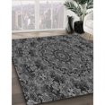thumbnail image 3 of Ahgly Company Tapis de Zone Rond Gris Transitionnel pour Intérieur Lavable à la Machine, 3 Pieds Rond, 3 of 7